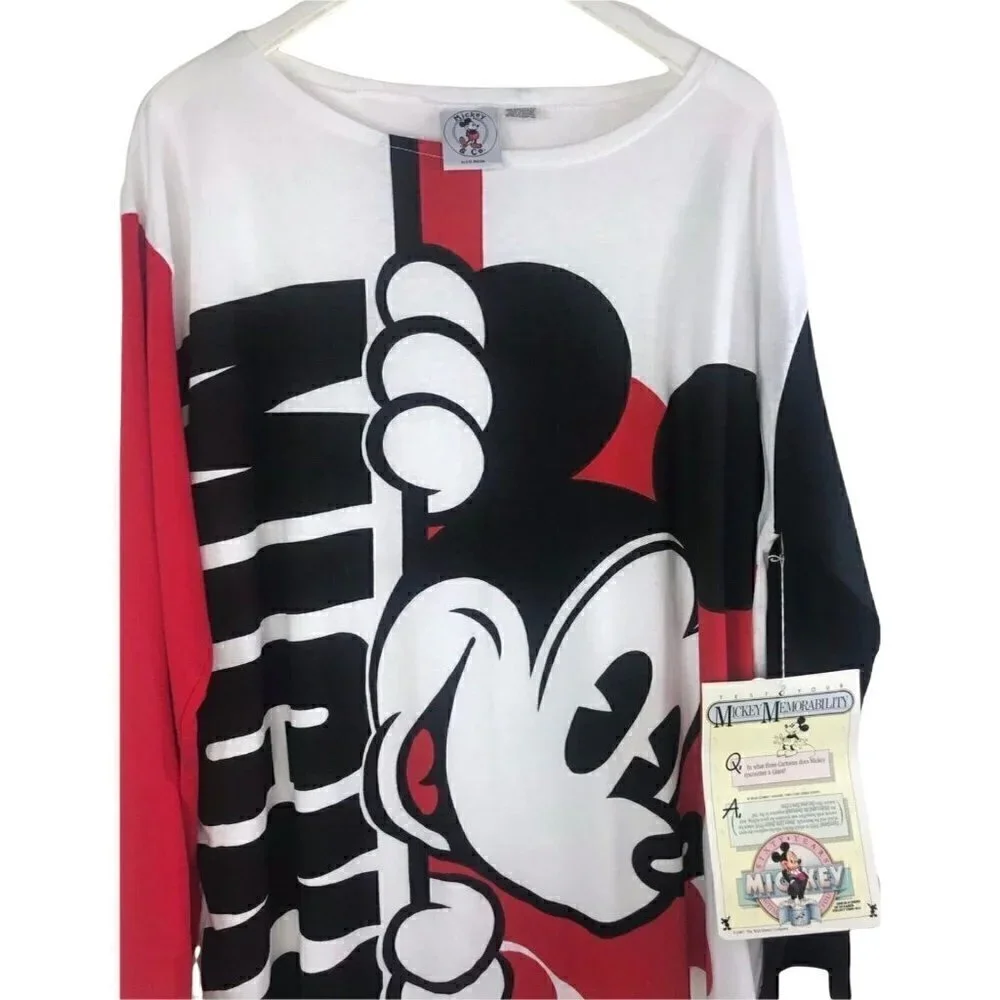 Vintage Mickey Mouse Pajamas Walt Disney J.G Hook Nightgown 1987 one Size Logo